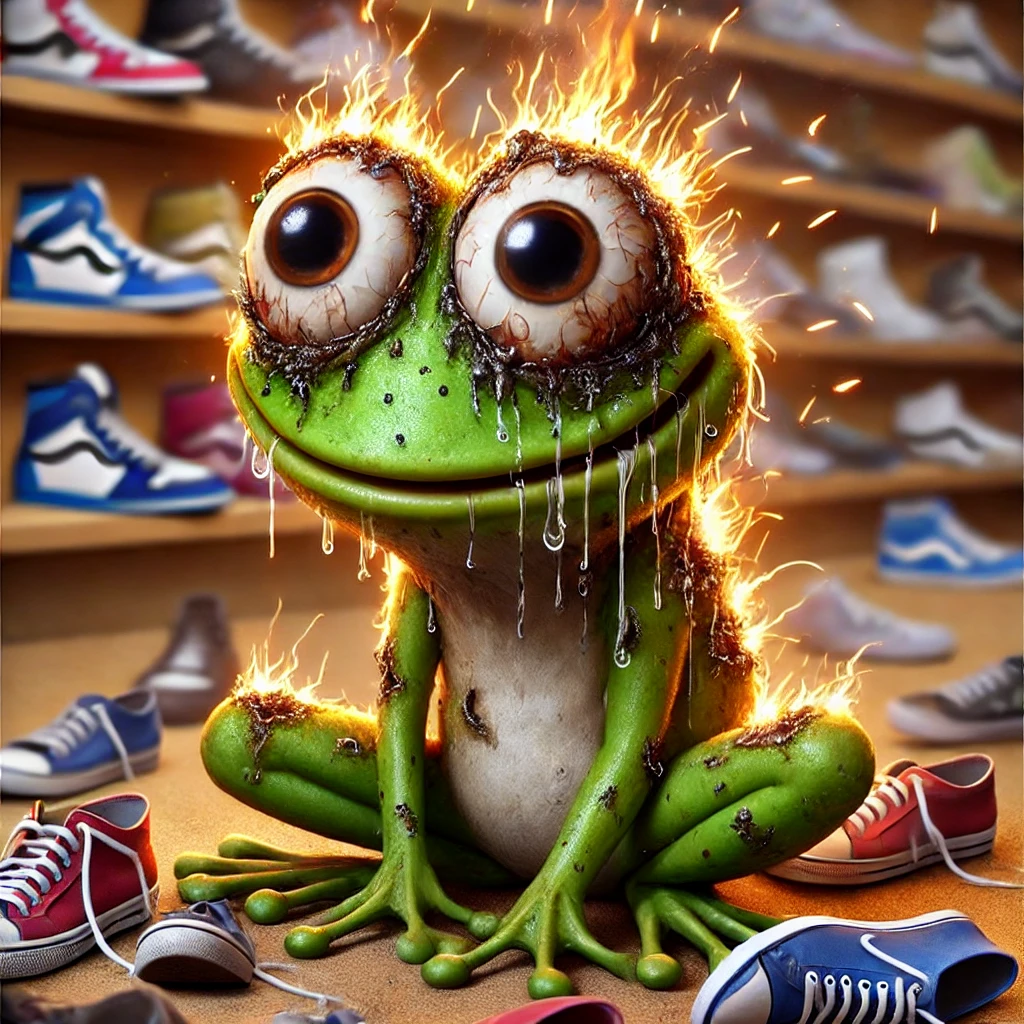 The electrocuting frog addicted to sniffing shoes